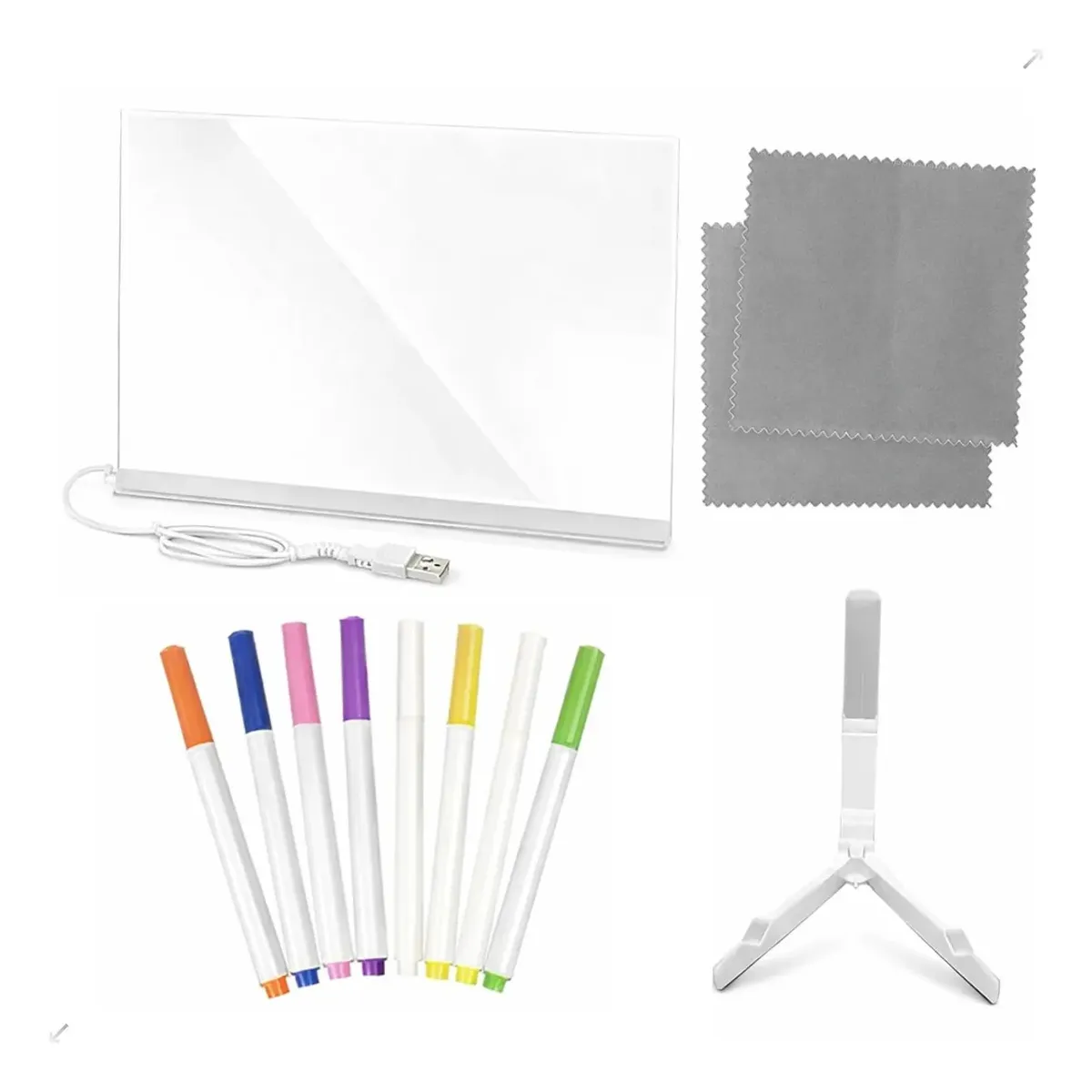 Lousa Mágica Placa Desenho Lousa Led Canetinhas